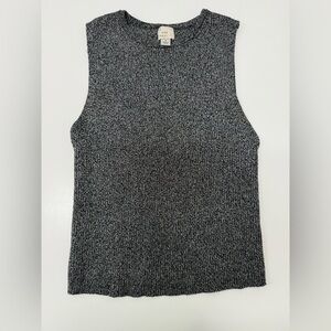 NWT A New Day Black & Silver Metallic Sleeveless Knit Top – Size M